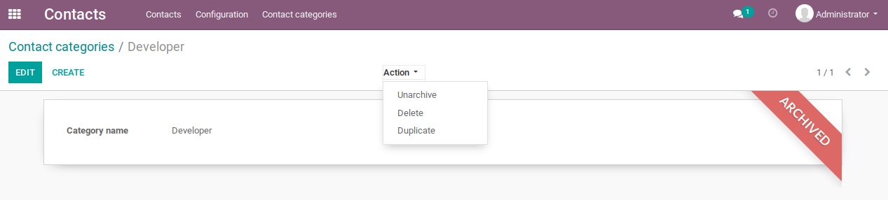 Archive option example