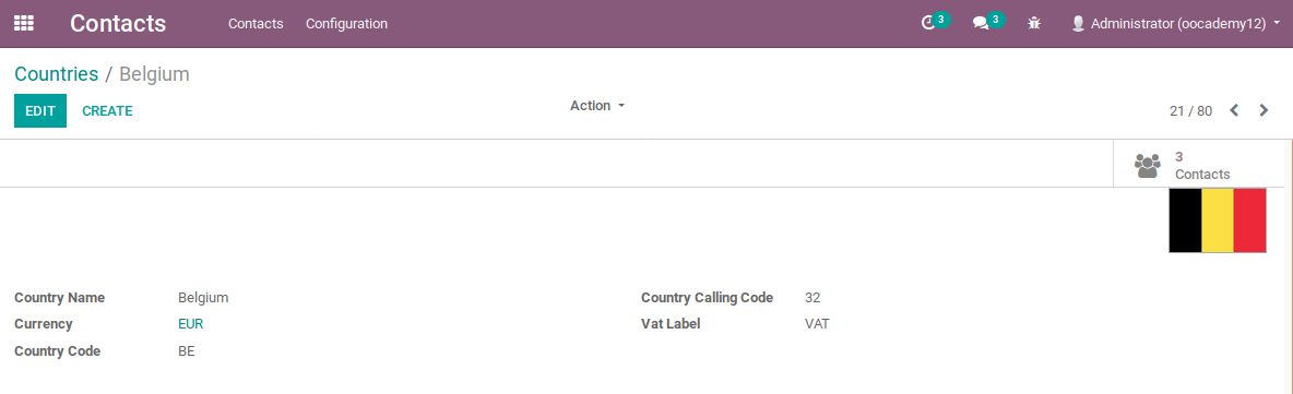 Smartbutton result on country form