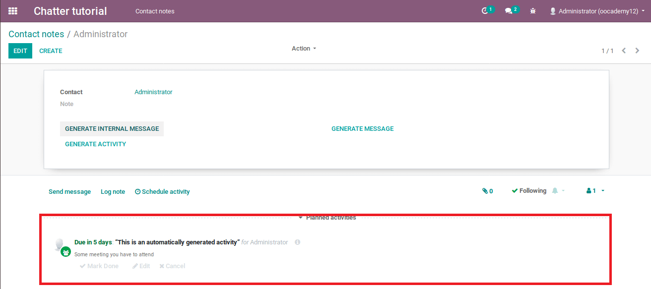 Activity in chatter