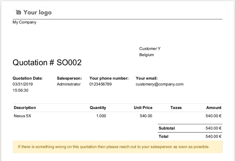 Result inherited and modified report