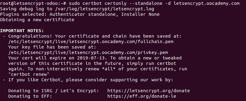 Feedback from Letsencrypt for your certificate request