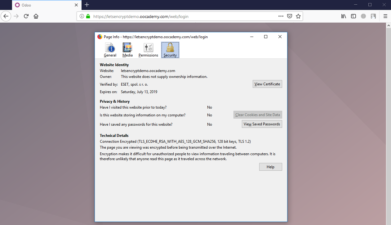 Result: website running on SSL